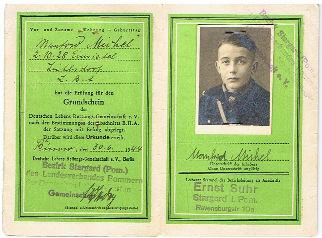 License German Life Saving Association HJ boy 1944