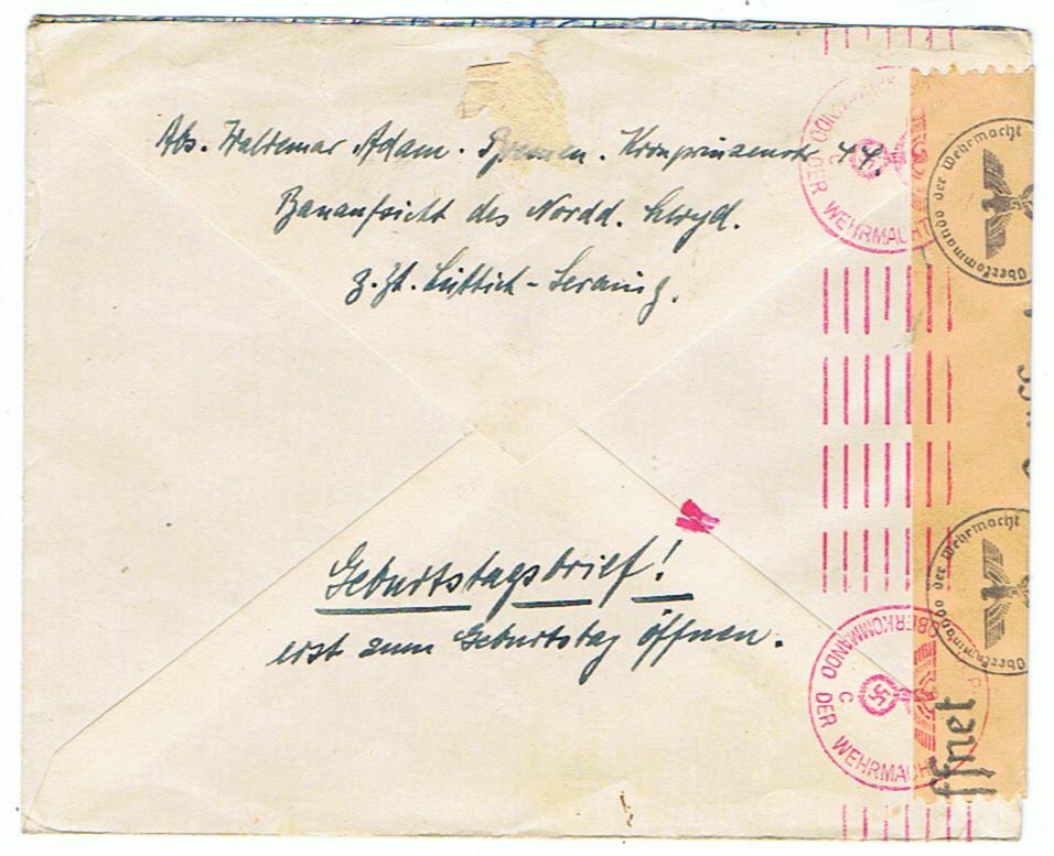 Censored envelope Luik Belgium Bremen Germany - Image 2