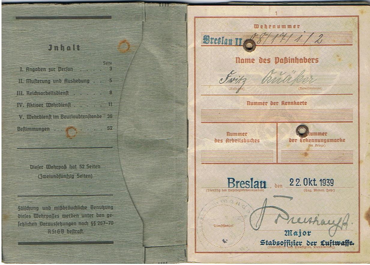 Wehrpass Gefreiter Nachrichten-Kompanie 435 35.Armee-Korps KIA 1941 Russia - Image 2