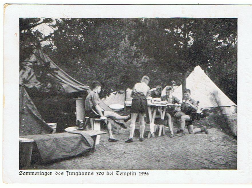 Postcard HJ/DJ Sommerlager Jungbann 200 Templin 1936