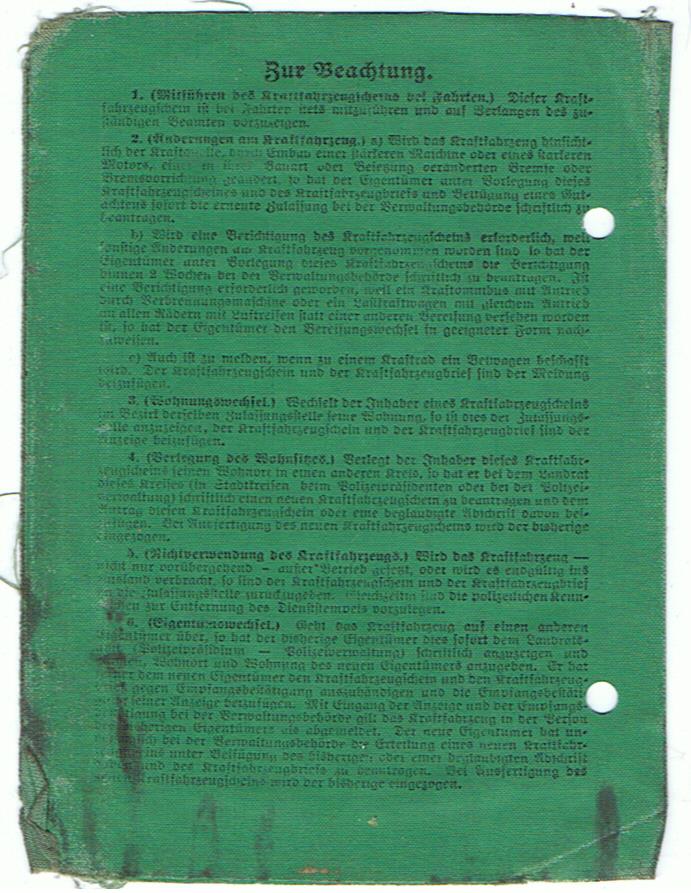 Vehicle registration license Opel truck Deutsch Krone 1939 - Image 3