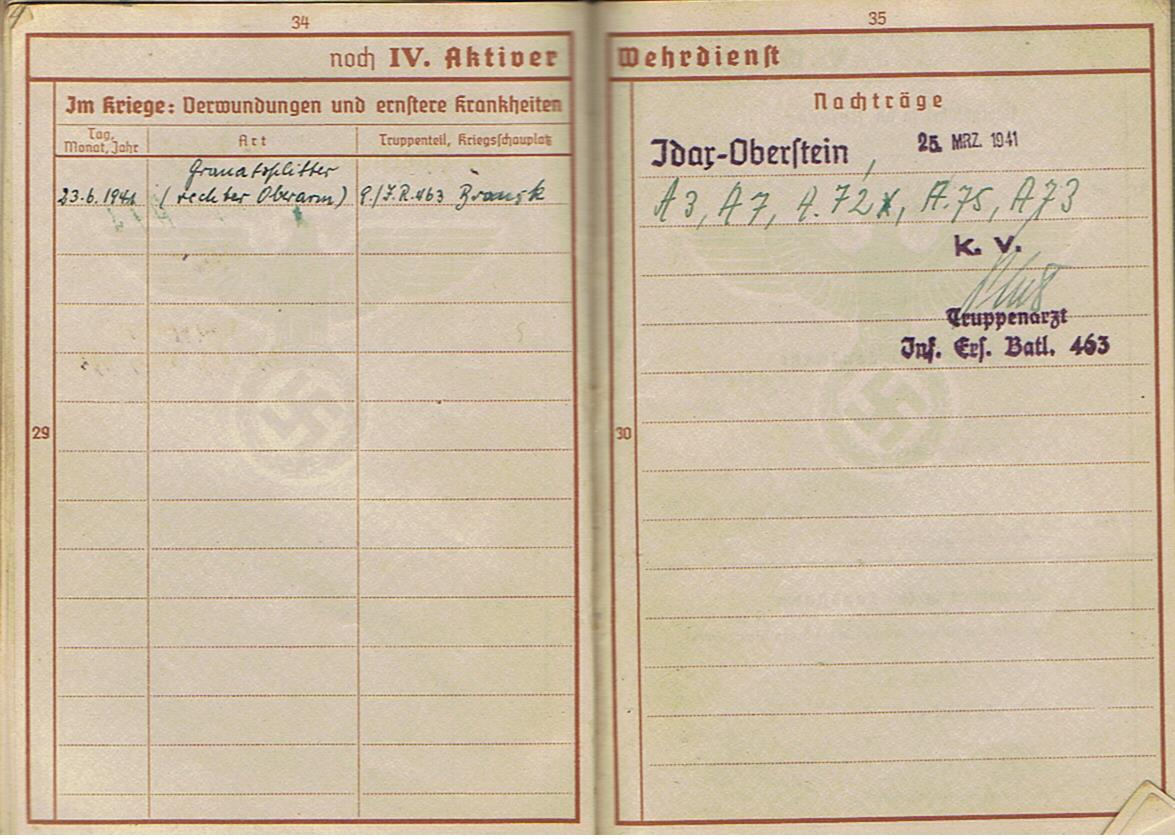 Wehrpass Gefreiter IR463 263.Infanterie-Division Russia VWA Silver - Image 12