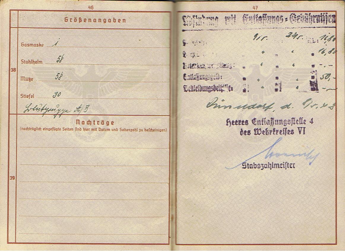 Wehrpass Gefreiter IR463 263.Infanterie-Division Russia VWA Silver - Image 14