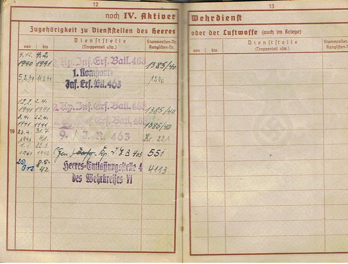 Wehrpass Gefreiter IR463 263.Infanterie-Division Russia VWA Silver - Image 7