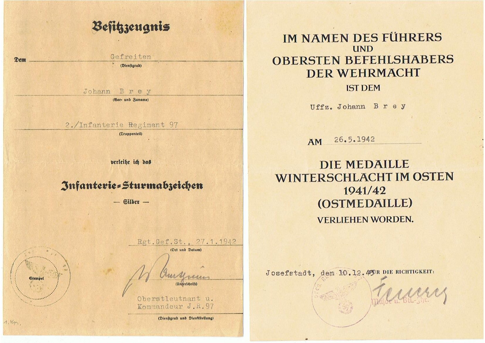 Award documents 4x NCO IR97 46.ID Russia GR978 271.ID Normandy France 1944 - Image 4