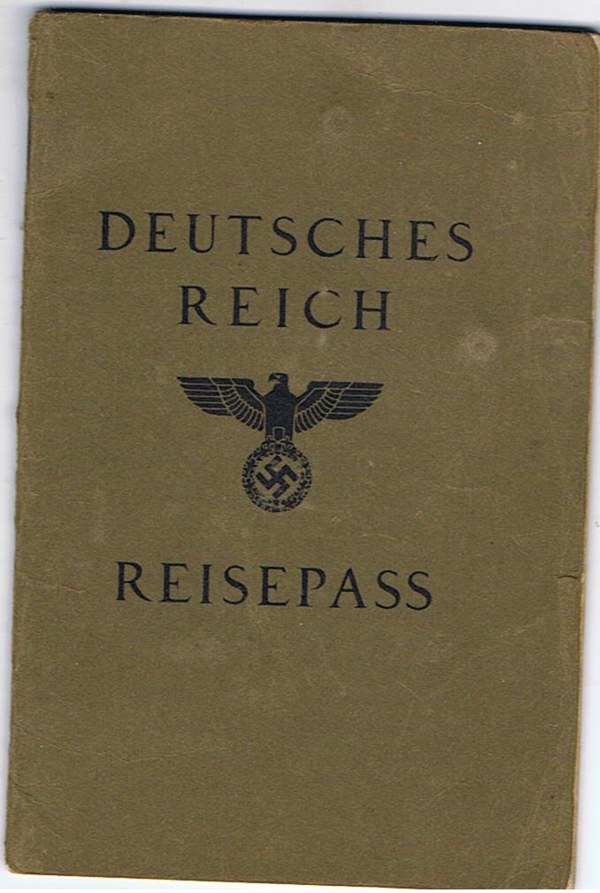 Deutsches Reich Reisepass travell pass 1938 student Koblenz