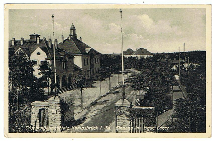 Postcard Truppenübungsplatz Königsbrück Eingang des Neue Lager 1937