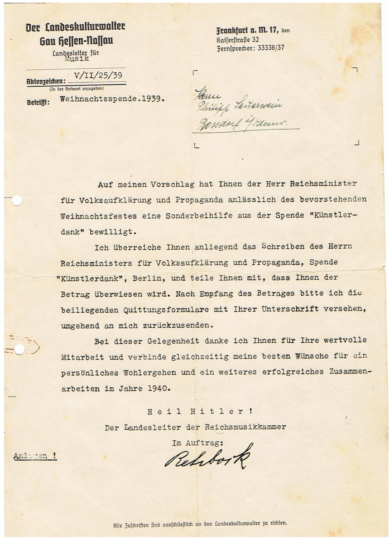 Passes musician conductor Reichskulturkammer Reichsmusikkammer Darmstadt 1938-1944 - Image 4