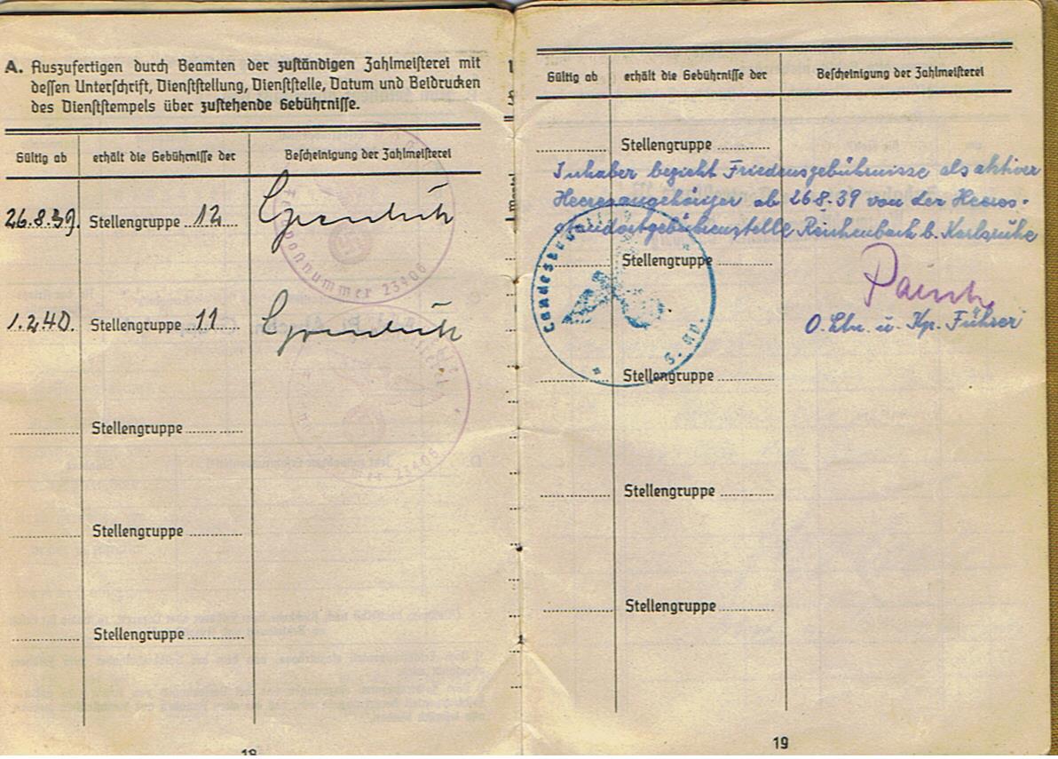 Soldbuch army Wallmeister Walloberwachtmeister Westwall and Stab General Besell Gustav Line Italy 1944 - Image 14