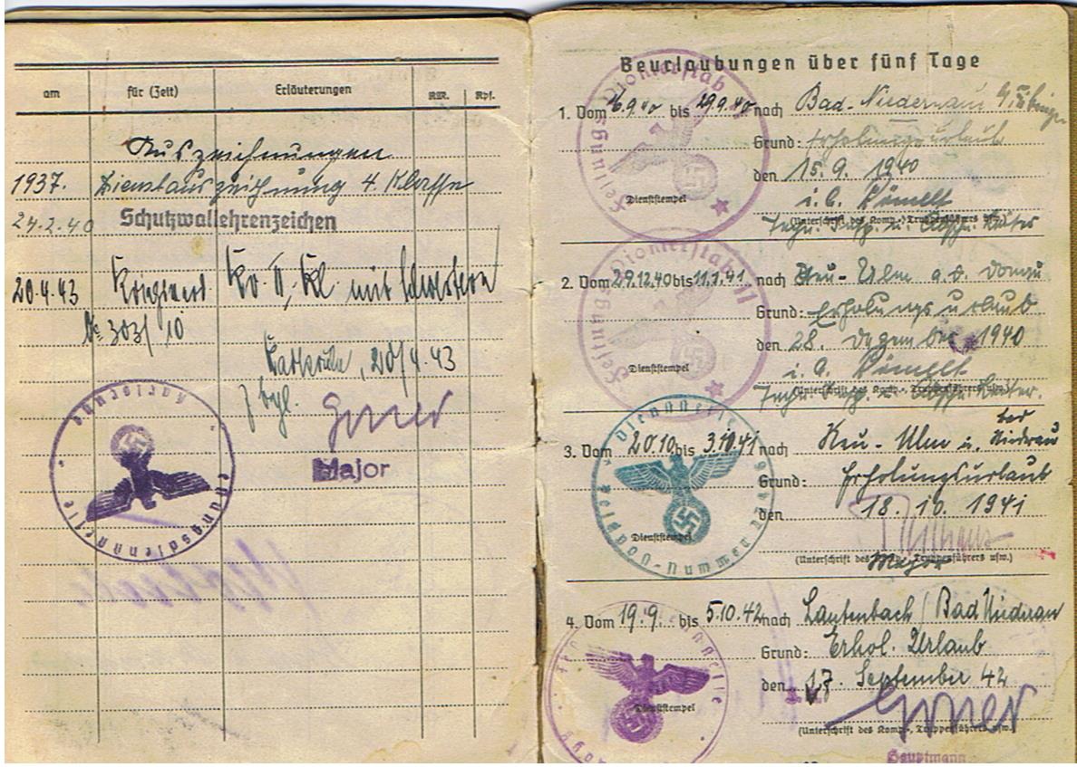Soldbuch army Wallmeister Walloberwachtmeister Westwall and Stab General Besell Gustav Line Italy 1944 - Image 16
