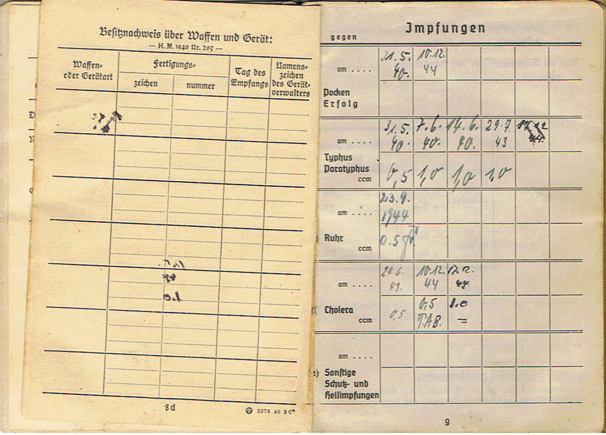 Soldbuch army Wallmeister Walloberwachtmeister Westwall and Stab General Besell Gustav Line Italy 1944 - Image 9