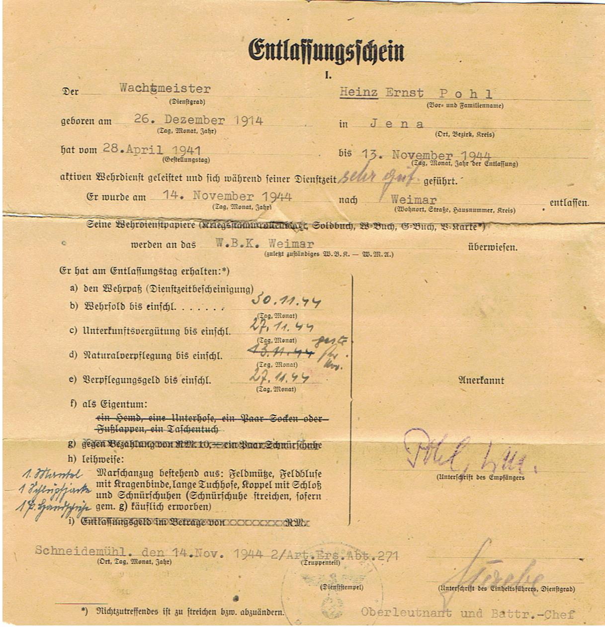 Wehrpass group Wachtmeister Panzer-Nachrichten Russia and V2 rocket personnel chemistry student - Image 26