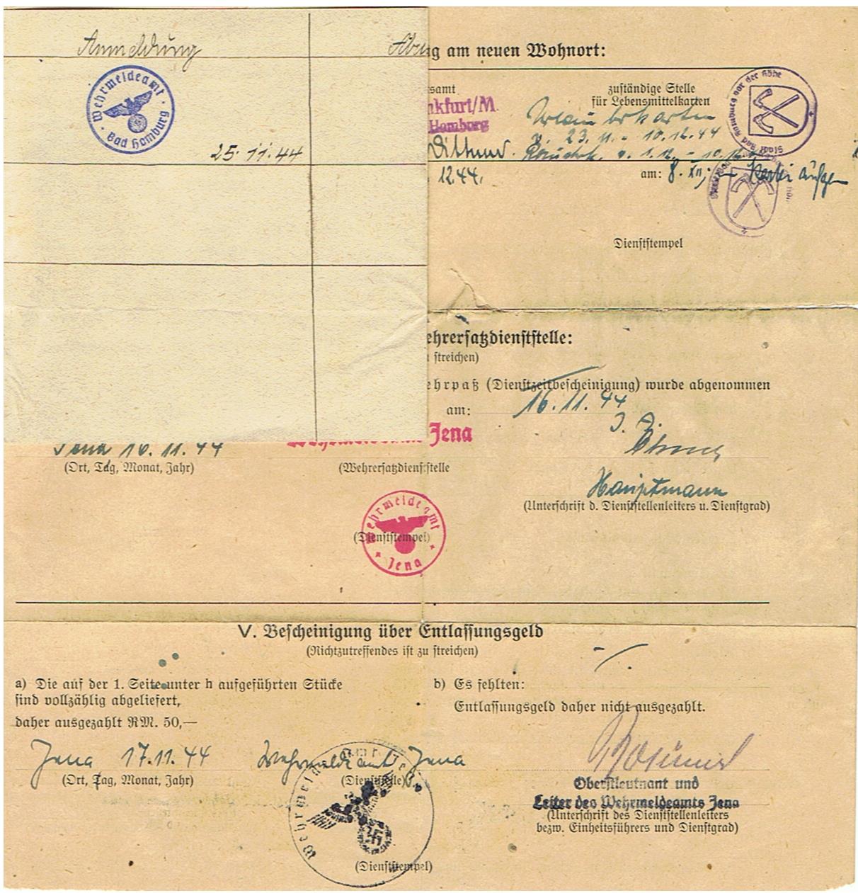 Wehrpass group Wachtmeister Panzer-Nachrichten Russia and V2 rocket personnel chemistry student - Image 27