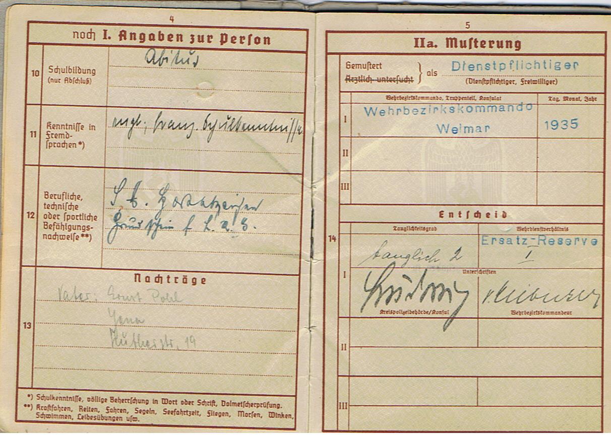 Wehrpass group Wachtmeister Panzer-Nachrichten Russia and V2 rocket personnel chemistry student - Image 33