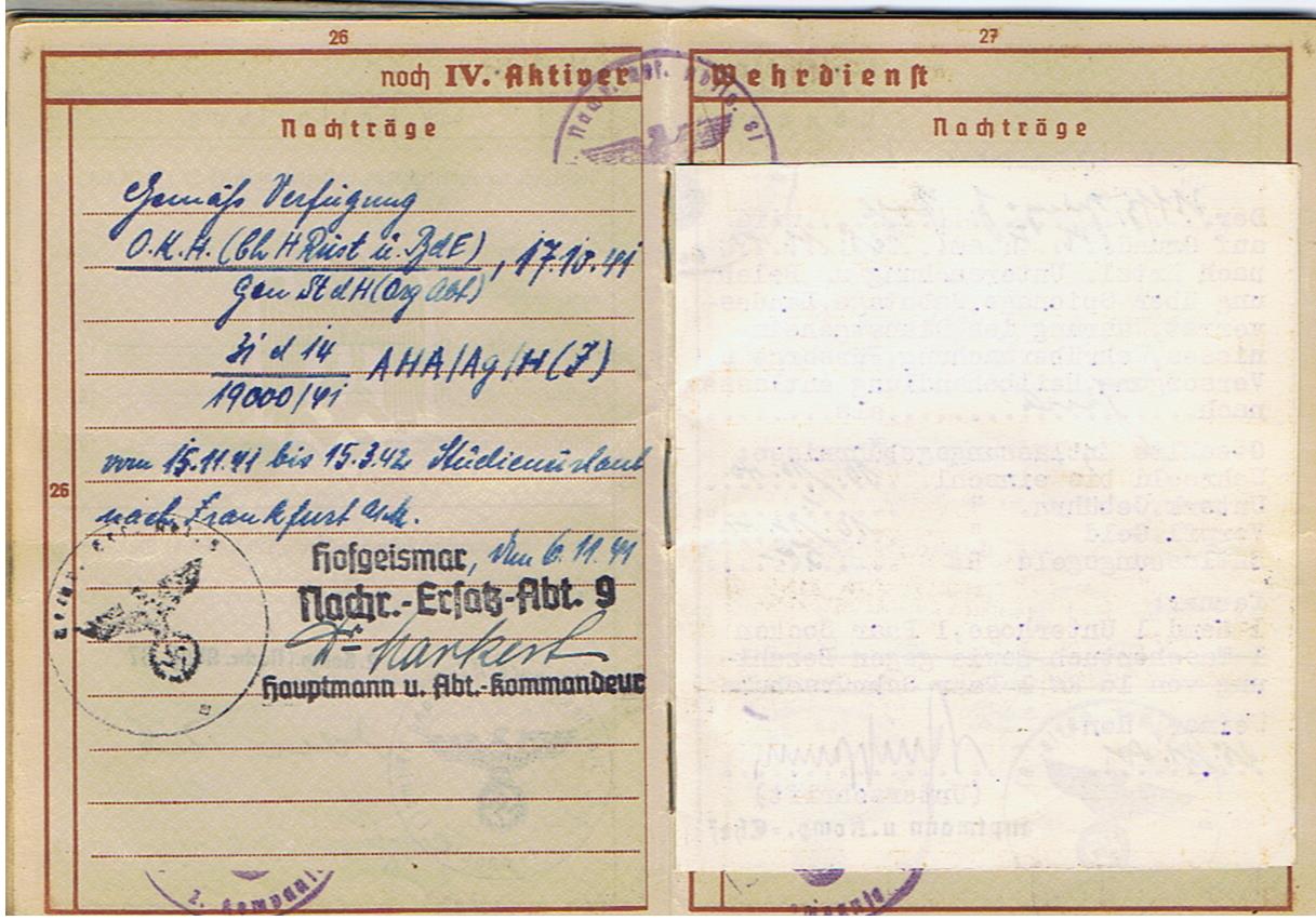 Wehrpass group Wachtmeister Panzer-Nachrichten Russia and V2 rocket personnel chemistry student - Image 40