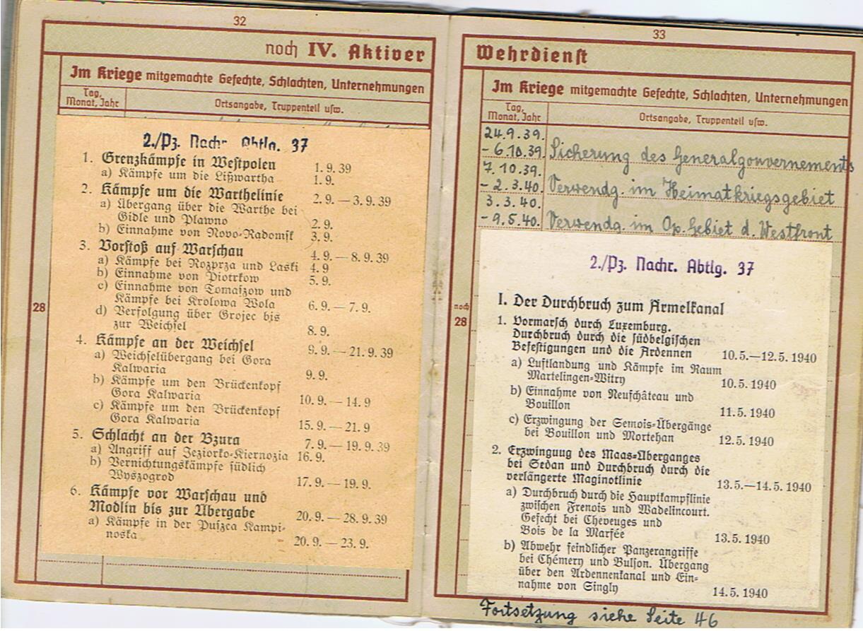 Wehrpass group Wachtmeister Panzer-Nachrichten Russia and V2 rocket personnel chemistry student - Image 42