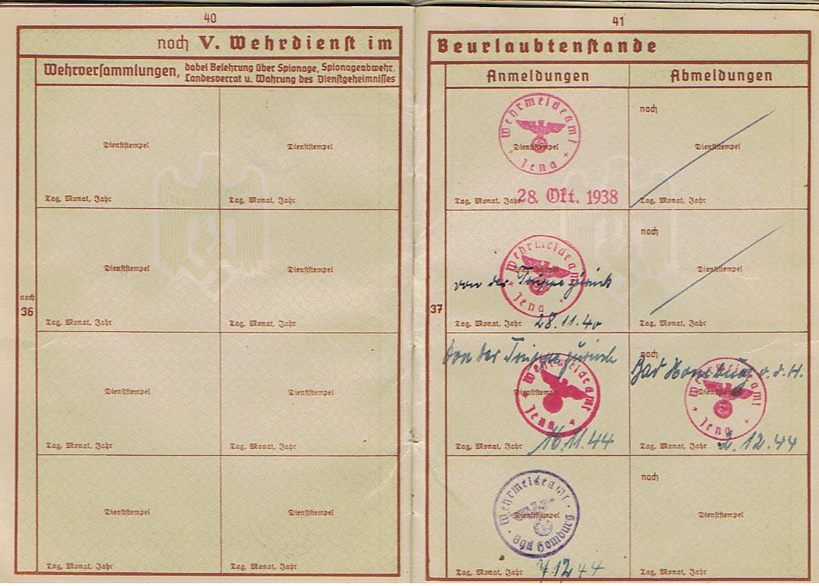 Wehrpass group Wachtmeister Panzer-Nachrichten Russia and V2 rocket personnel chemistry student - Image 44