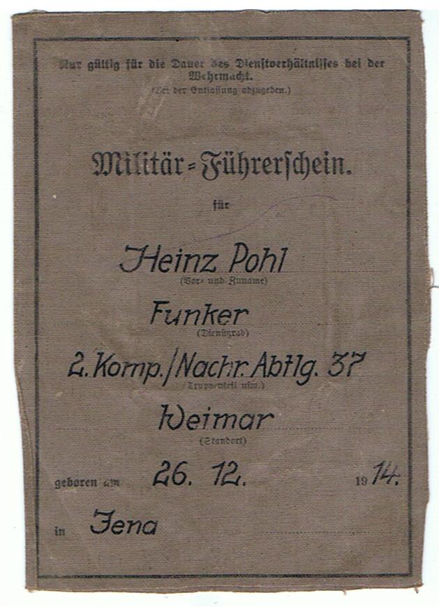 Wehrpass group Wachtmeister Panzer-Nachrichten Russia and V2 rocket personnel chemistry student - Image 6