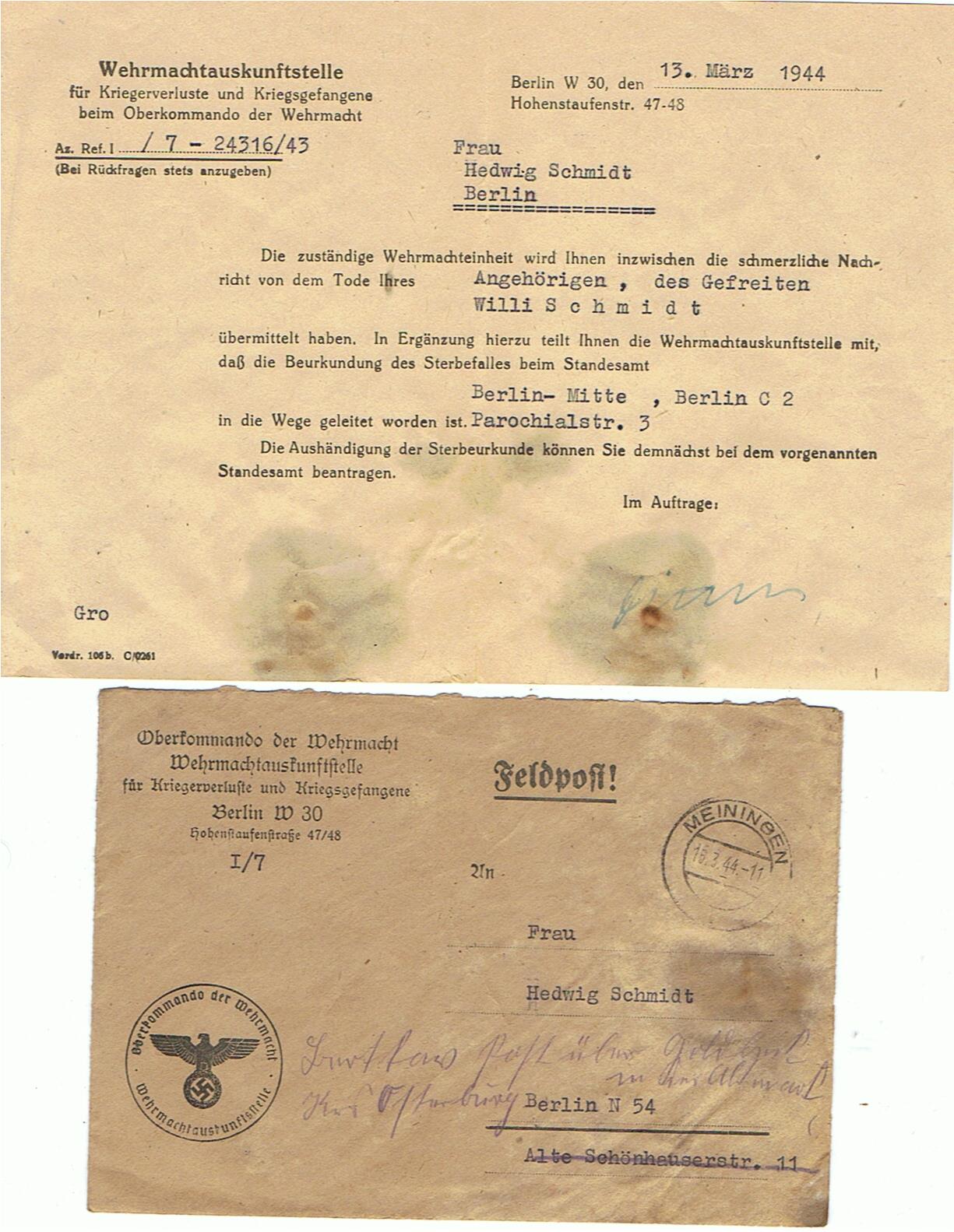 Documents transport manager Berlin KIA 1943 - Image 2