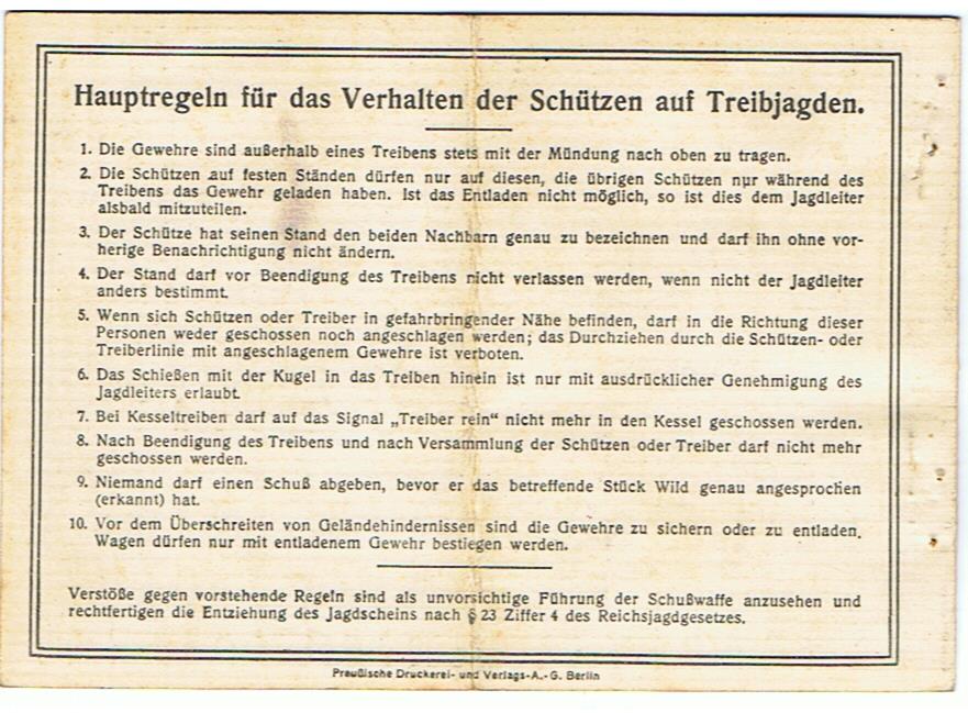 Hunting license Gebührenfreier Jahresjagdschein Salzburg Austria 1941-1942 - Image 3