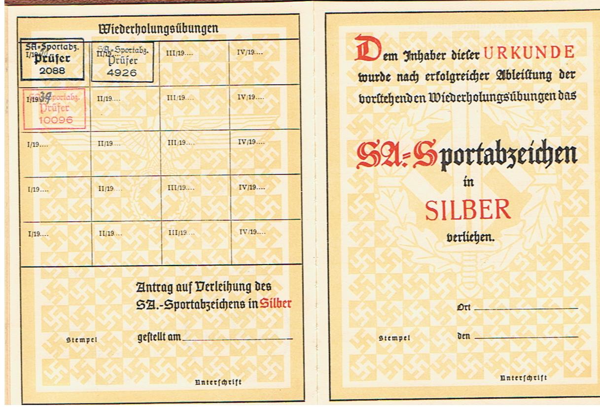 SA proficiency badge pass and certificate SA Standarte 60 Gross-Essen-Süd - Image 7