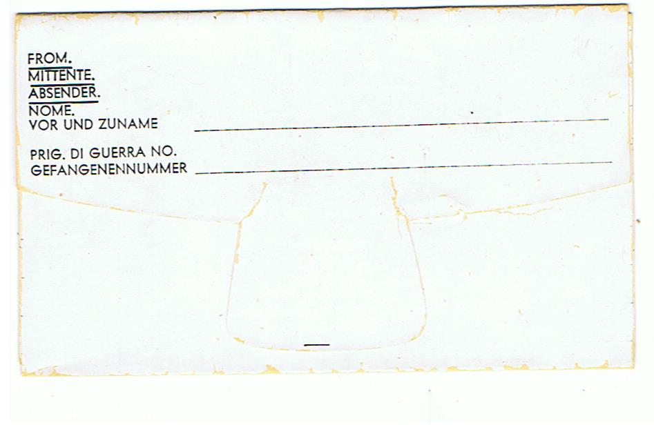 Unused POW camp letter for German POW's