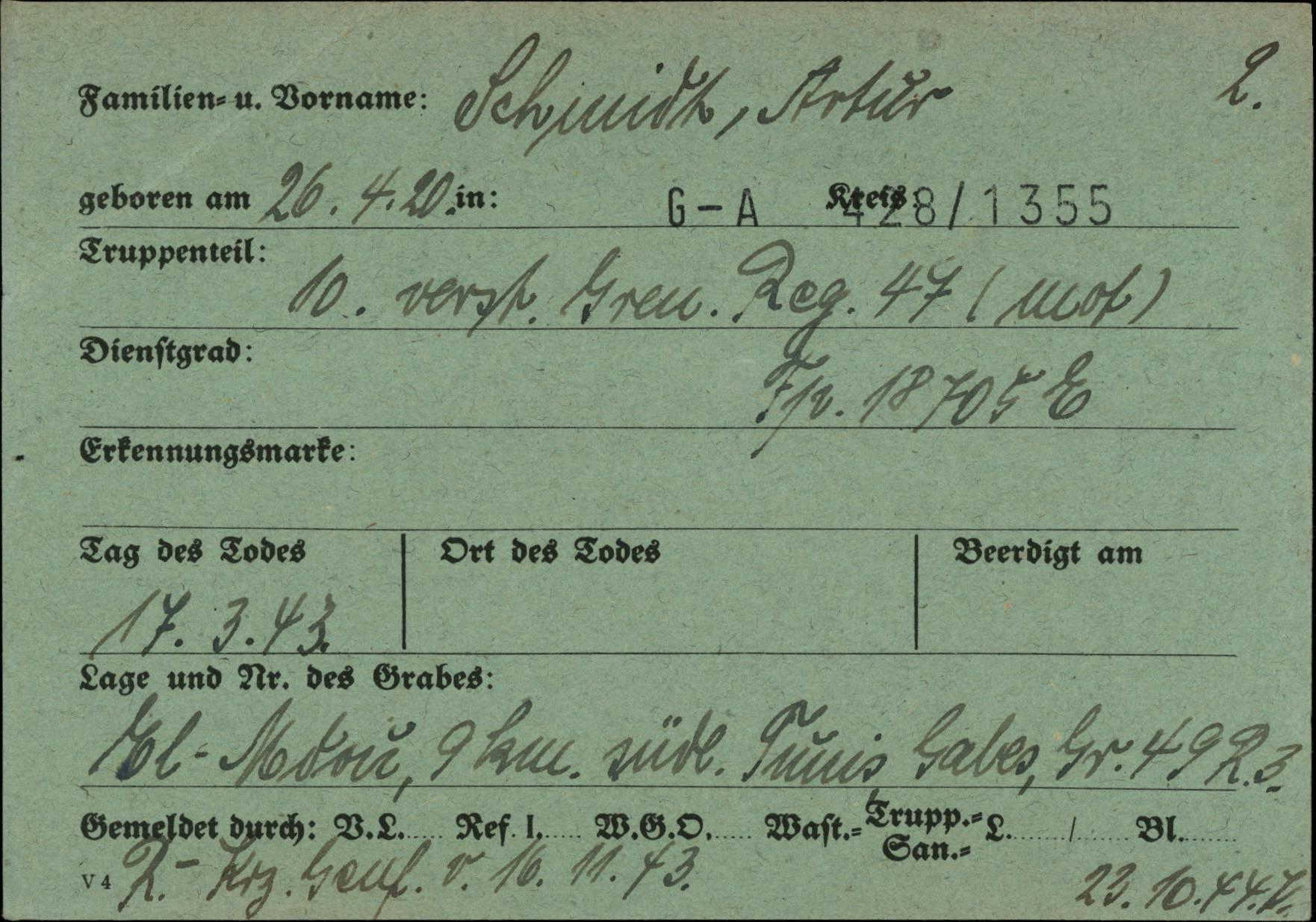 Wehrpass Gefreiter 260.ID Russia and 90.leichte Afrika-Division Africa Corps KIA 1943 Tunis area - Image 13