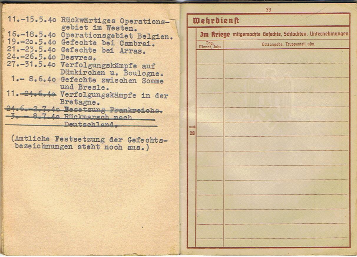 Wehrpass Obergefreiter transport and infantry 11.Panzer-Division wounded 1940 France - Image 12