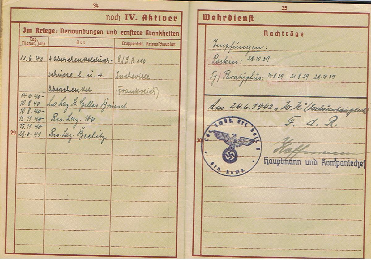 Wehrpass Obergefreiter transport and infantry 11.Panzer-Division wounded 1940 France - Image 13