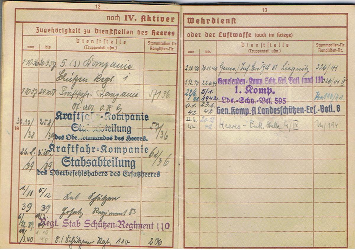 Wehrpass Obergefreiter transport and infantry 11.Panzer-Division wounded 1940 France - Image 7