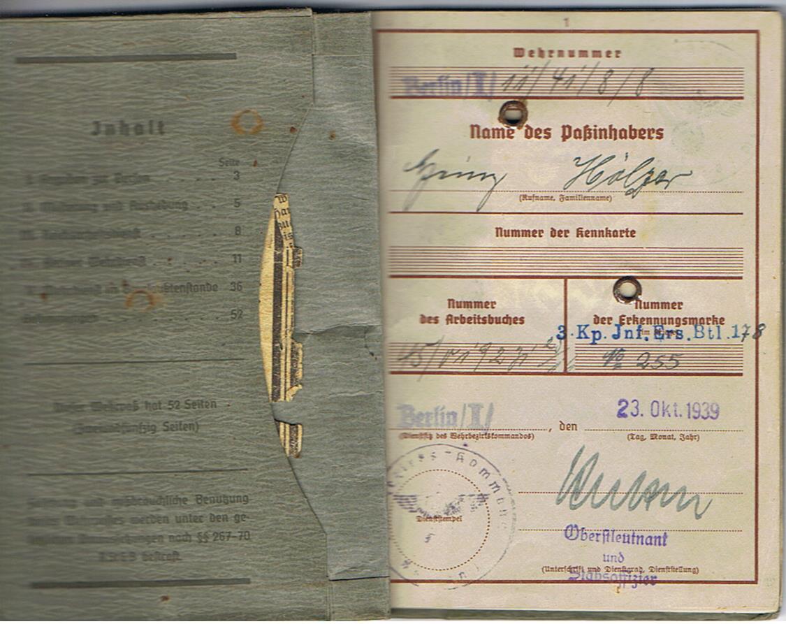 Wehrpass Gefreiter IR50 3.ID France 111.ID Russia KIA 1941 Kiew - Image 2