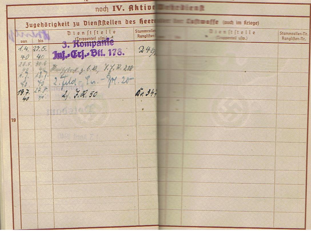 Wehrpass Gefreiter IR50 3.ID France 111.ID Russia KIA 1941 Kiew - Image 6