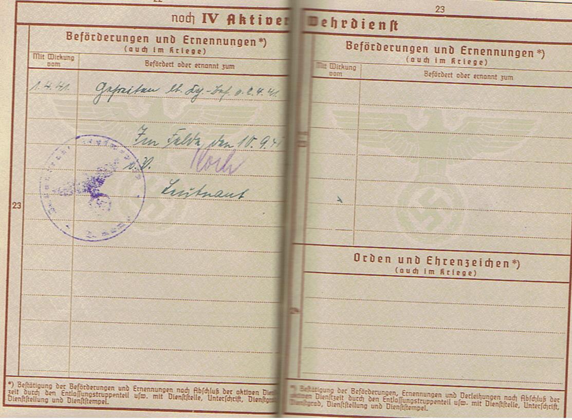 Wehrpass Gefreiter IR50 3.ID France 111.ID Russia KIA 1941 Kiew - Image 8