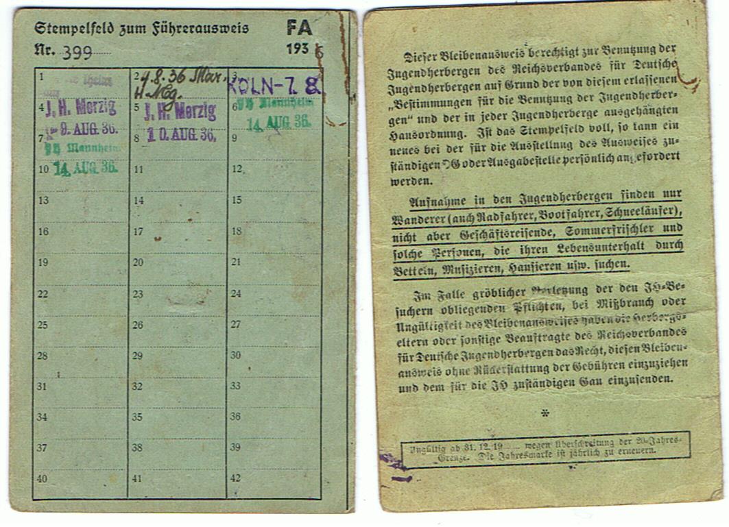 DJH German youth hostels passes DJ girl Jungmädelgruppe Regensburg 1936-1938 - Image 2