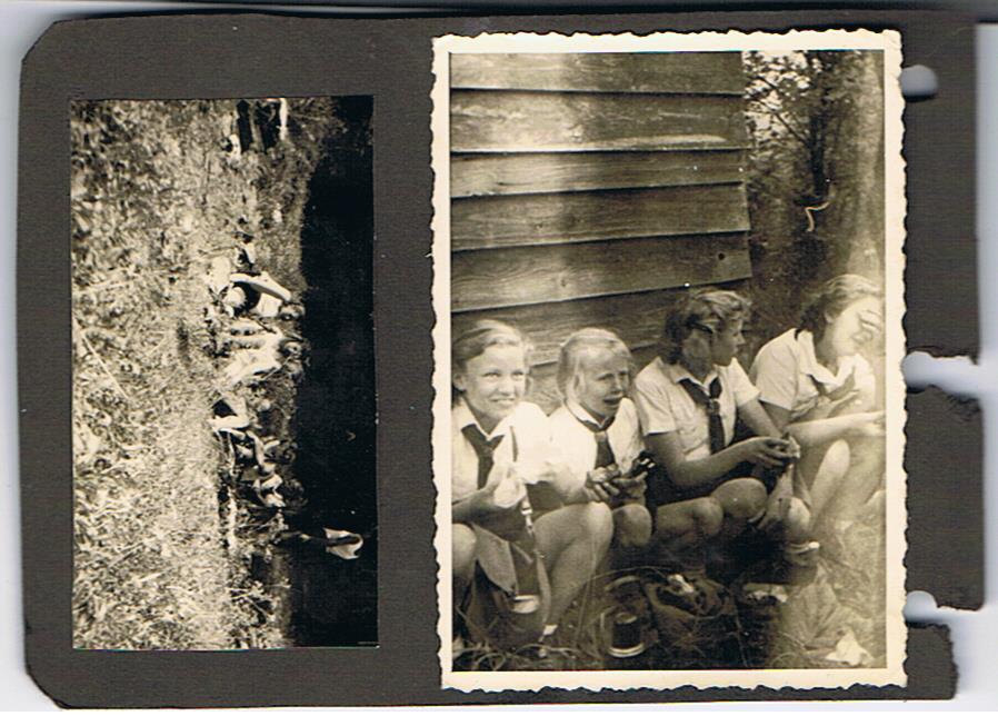 Page from photo album with BDM related photos