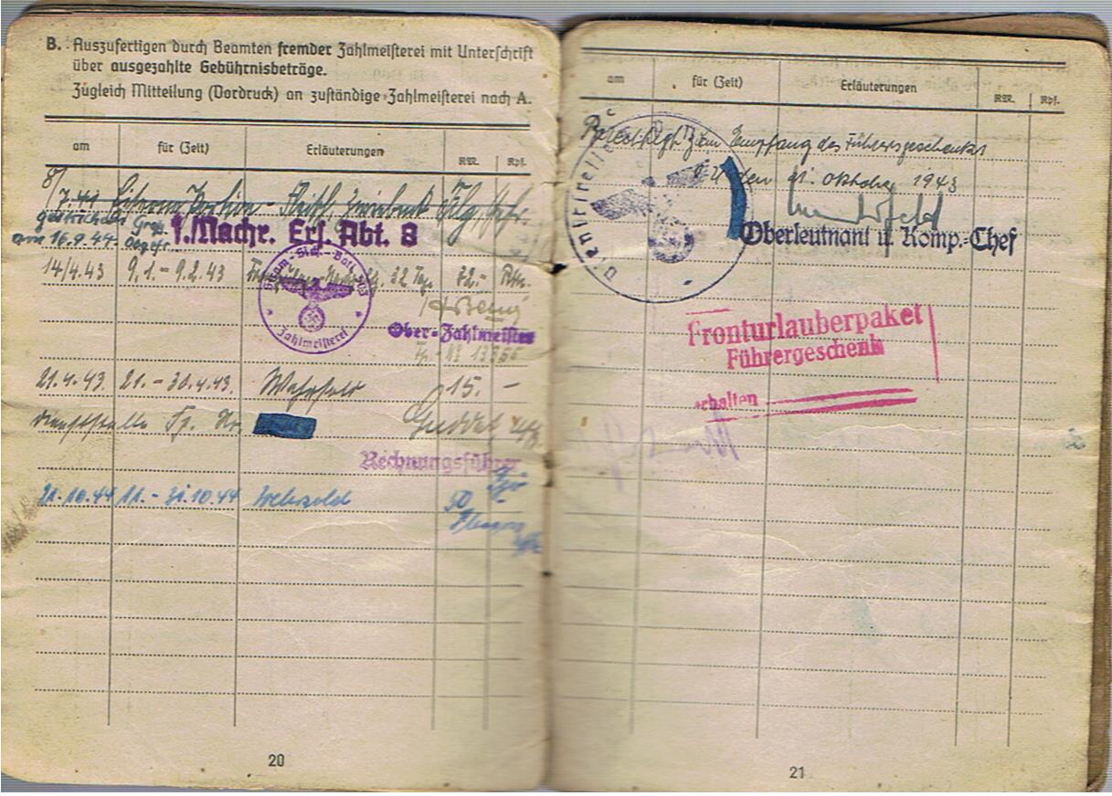 Soldbuch Obergefreiter Armee-Nachrichten units AOK6 Southern Russia - Image 14