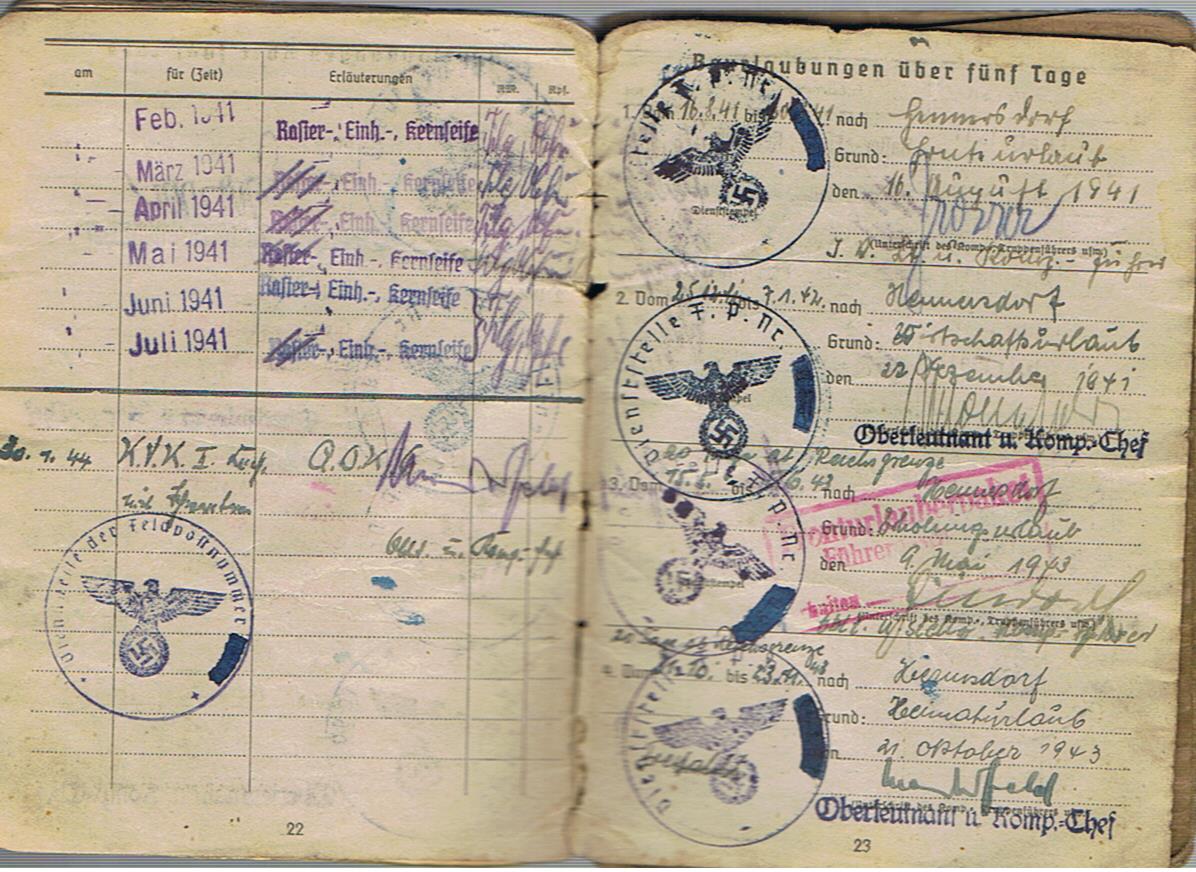 Soldbuch Obergefreiter Armee-Nachrichten units AOK6 Southern Russia - Image 15