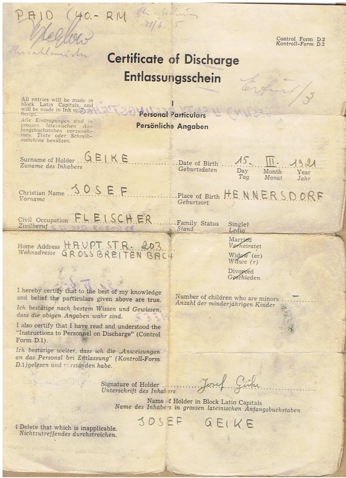 Soldbuch Obergefreiter Armee-Nachrichten units AOK6 Southern Russia - Image 2