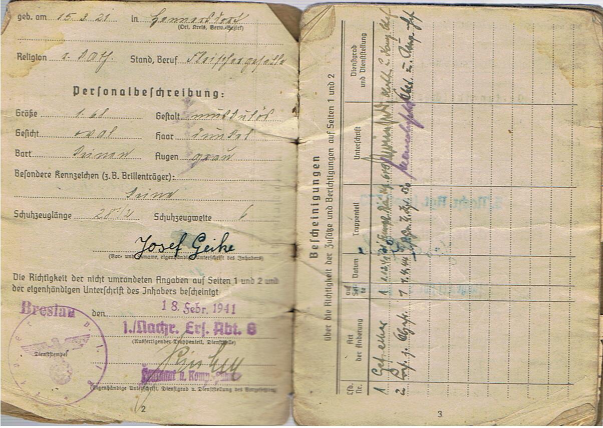 Soldbuch Obergefreiter Armee-Nachrichten units AOK6 Southern Russia - Image 6