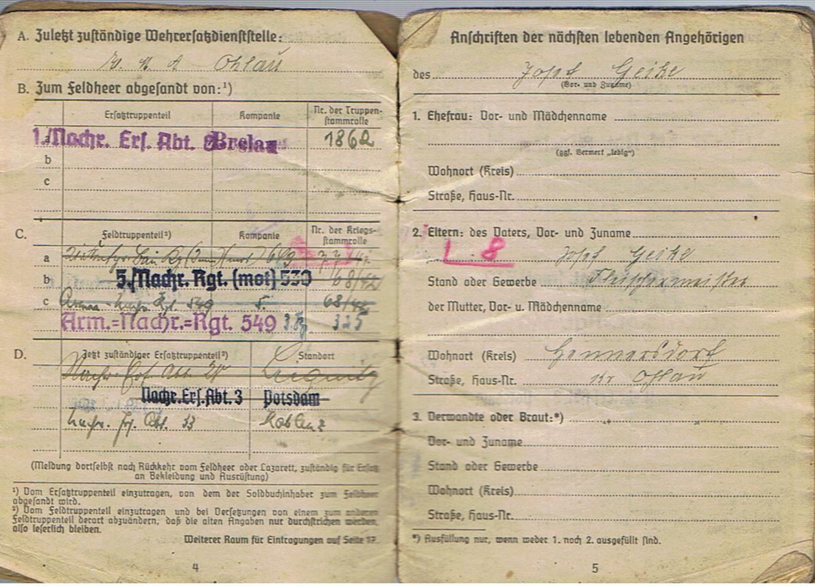 Soldbuch Obergefreiter Armee-Nachrichten units AOK6 Southern Russia - Image 7