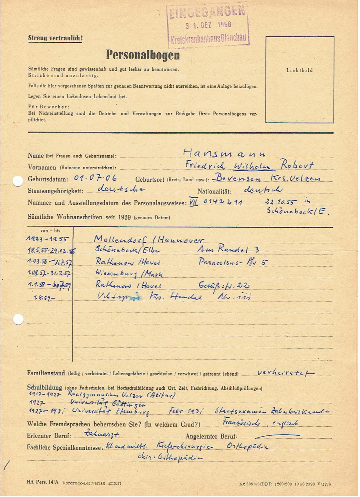 Personal file 1925-1980 dentist army doctor Kriegslazarett Rennes 2.Panzer-Division Normandy Ardennes - Image 12