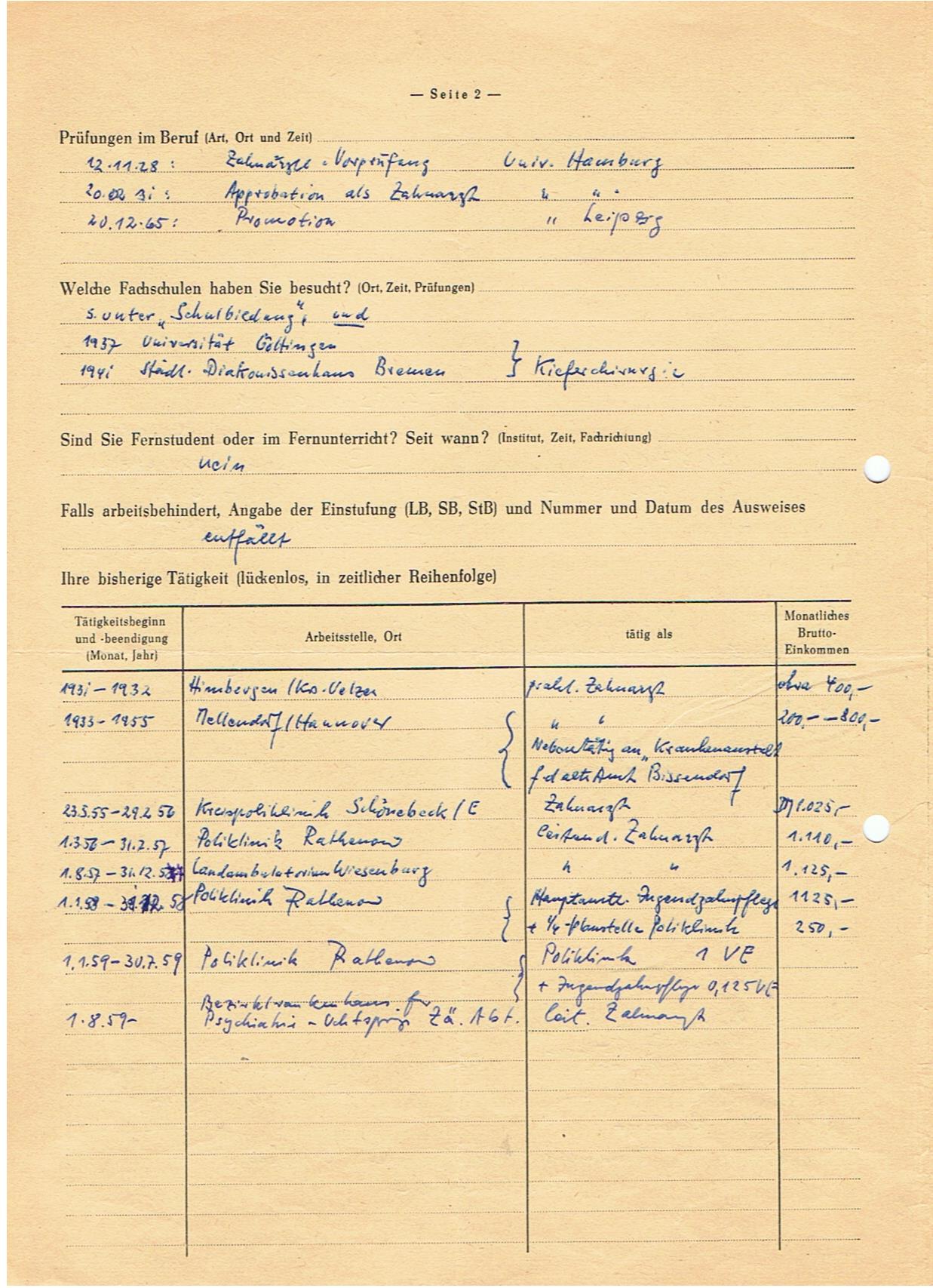 Personal file 1925-1980 dentist army doctor Kriegslazarett Rennes 2.Panzer-Division Normandy Ardennes - Image 13
