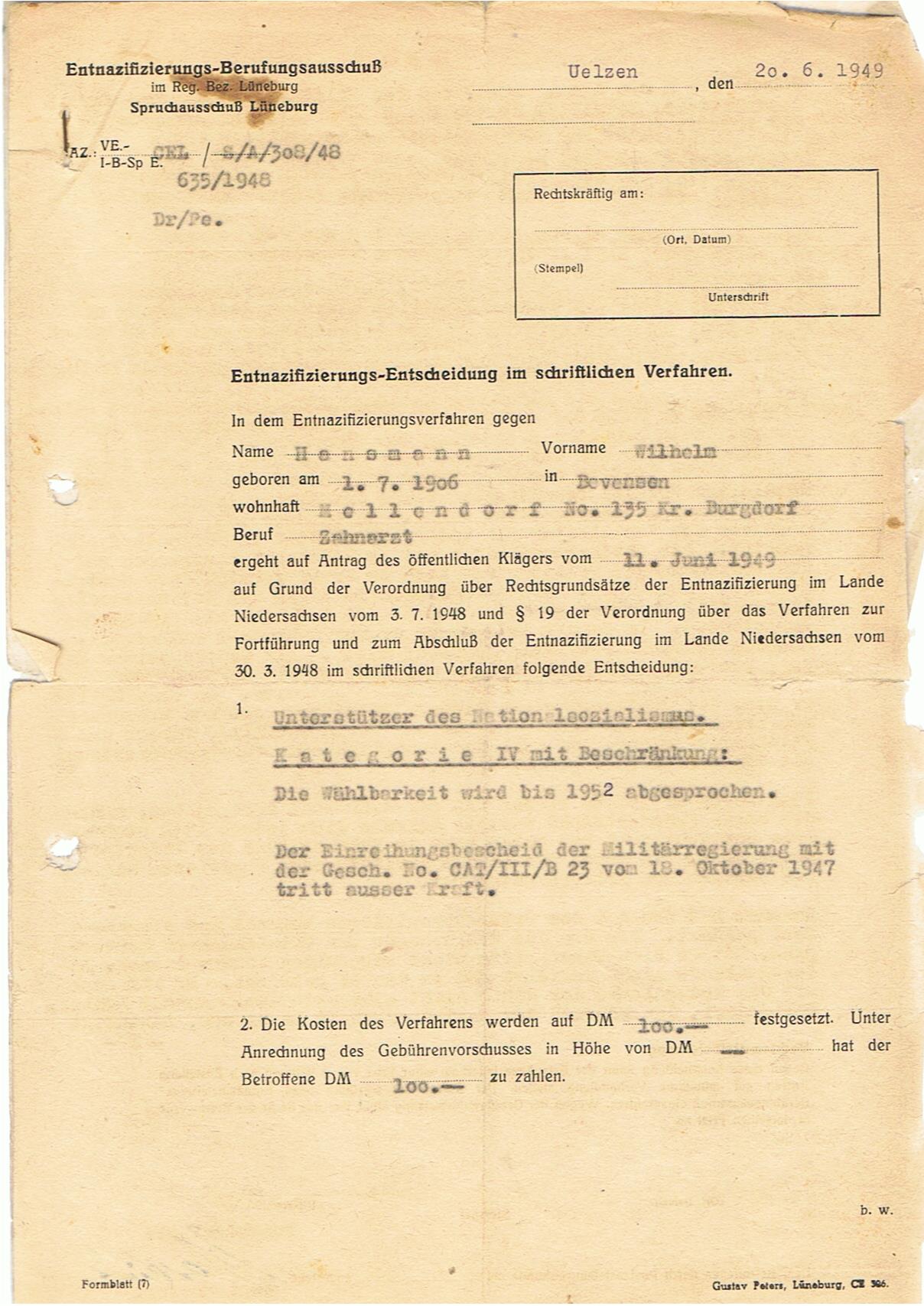 Personal file 1925-1980 dentist army doctor Kriegslazarett Rennes 2.Panzer-Division Normandy Ardennes - Image 2