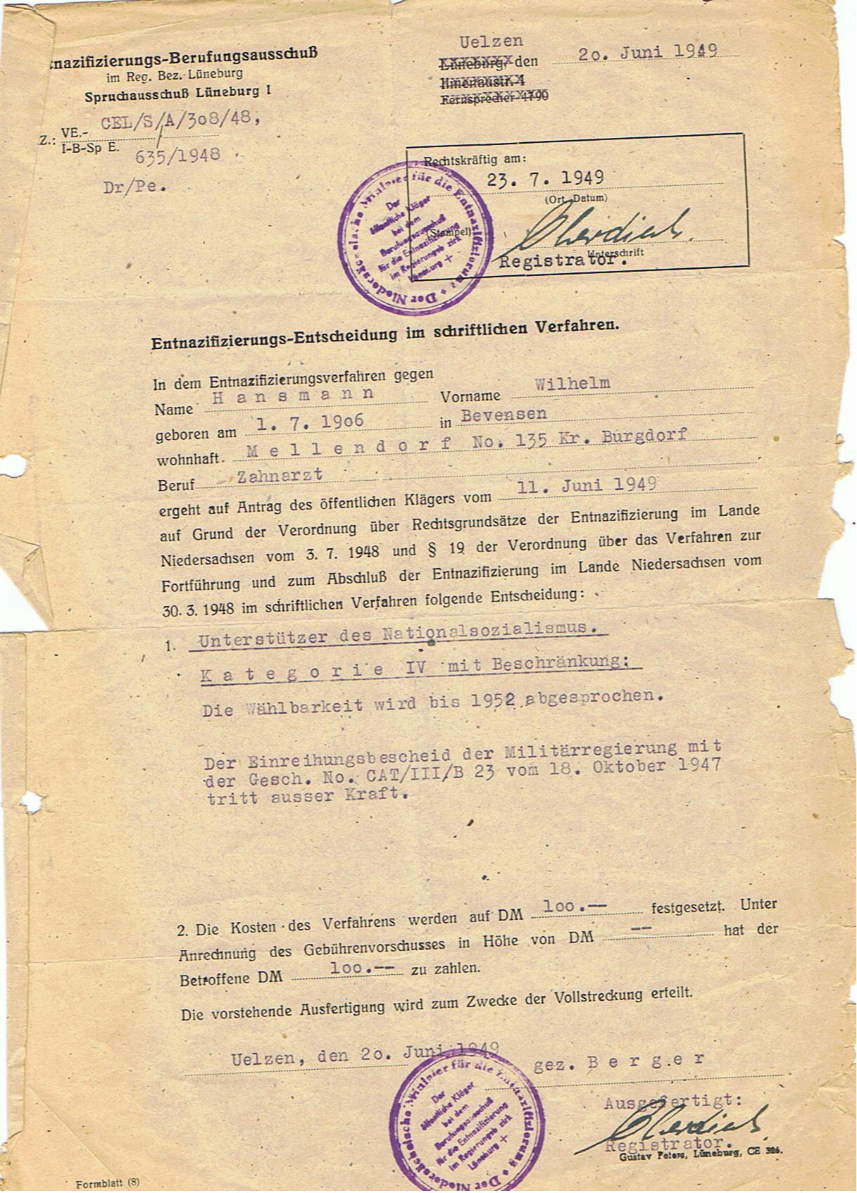 Personal file 1925-1980 dentist army doctor Kriegslazarett Rennes 2.Panzer-Division Normandy Ardennes - Image 5