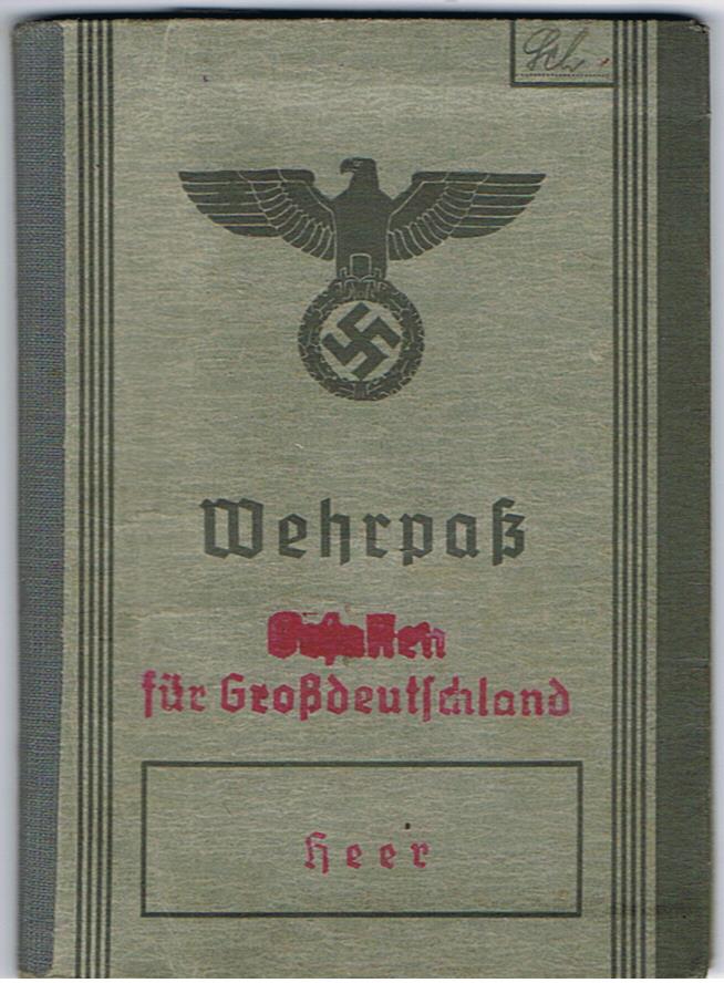 Wehrpass Oberschütze Infanterie-Regiment 485 263.Infanterie-Division KIA 1941 Russia