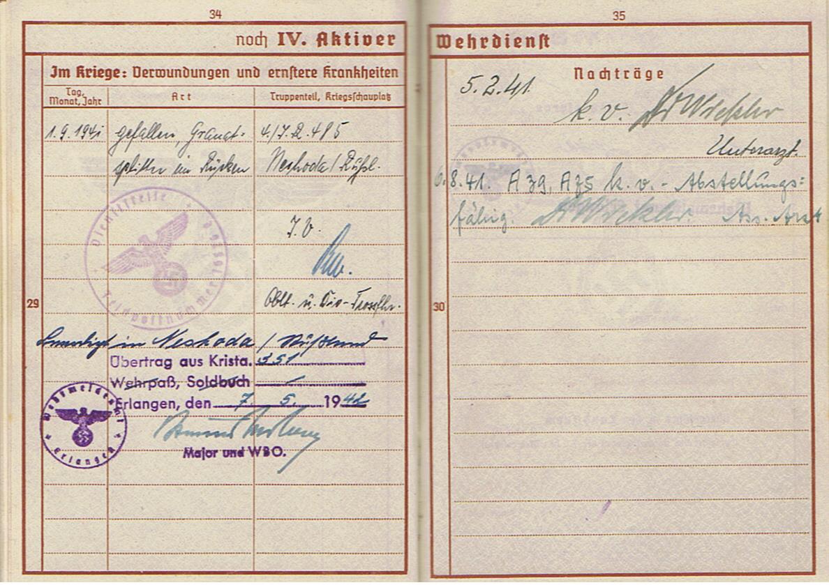 Wehrpass Oberschütze Infanterie-Regiment 485 263.Infanterie-Division KIA 1941 Russia - Image 11