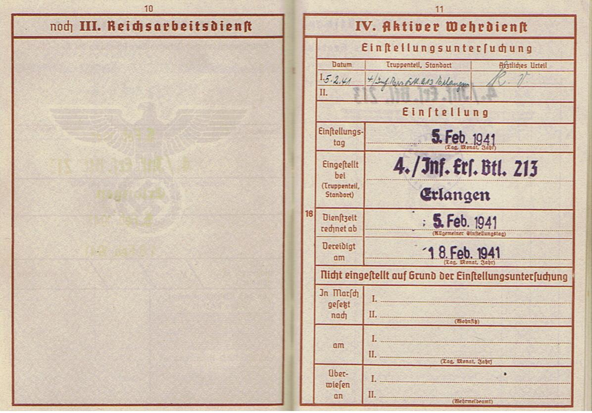 Wehrpass Oberschütze Infanterie-Regiment 485 263.Infanterie-Division KIA 1941 Russia - Image 6