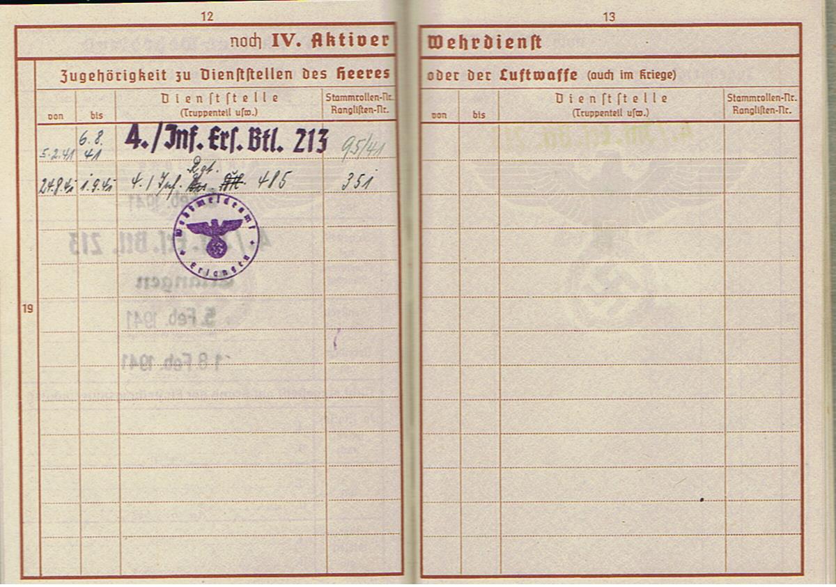 Wehrpass Oberschütze Infanterie-Regiment 485 263.Infanterie-Division KIA 1941 Russia - Image 7