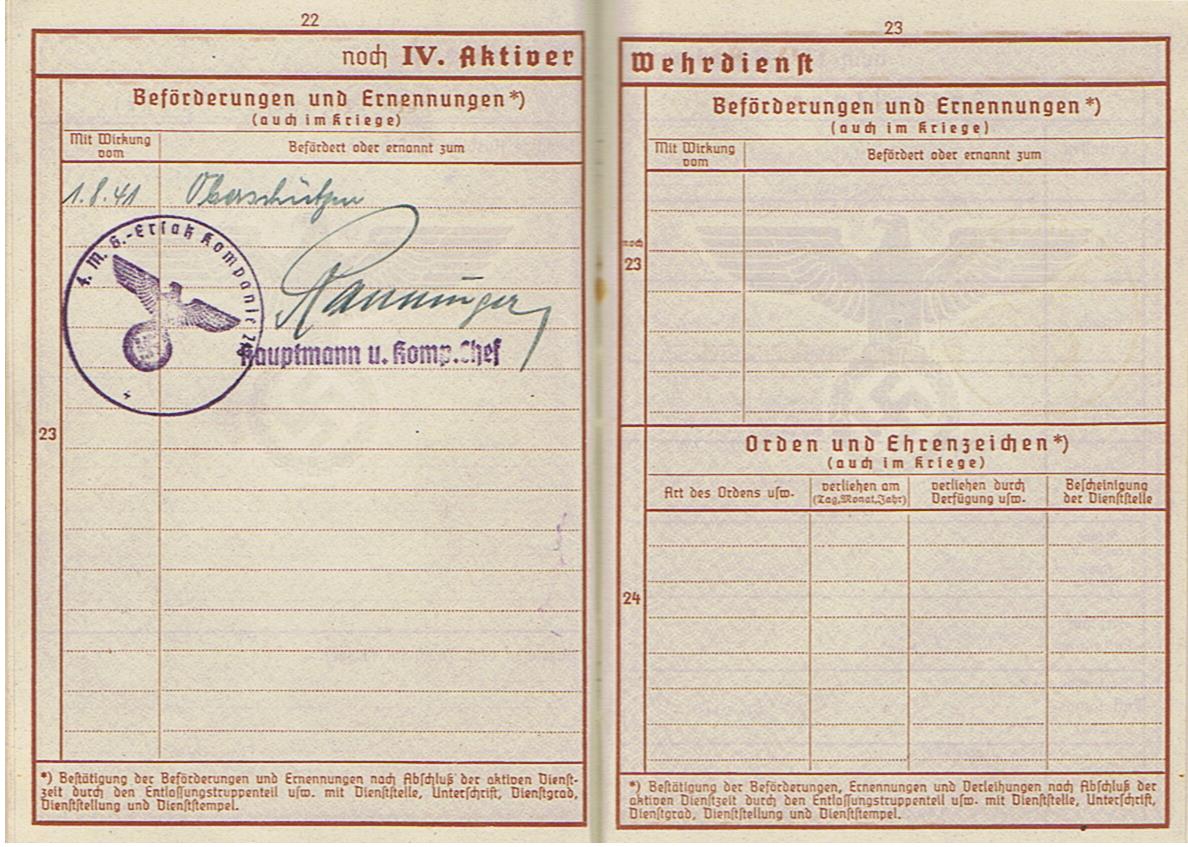 Wehrpass Oberschütze Infanterie-Regiment 485 263.Infanterie-Division KIA 1941 Russia - Image 9