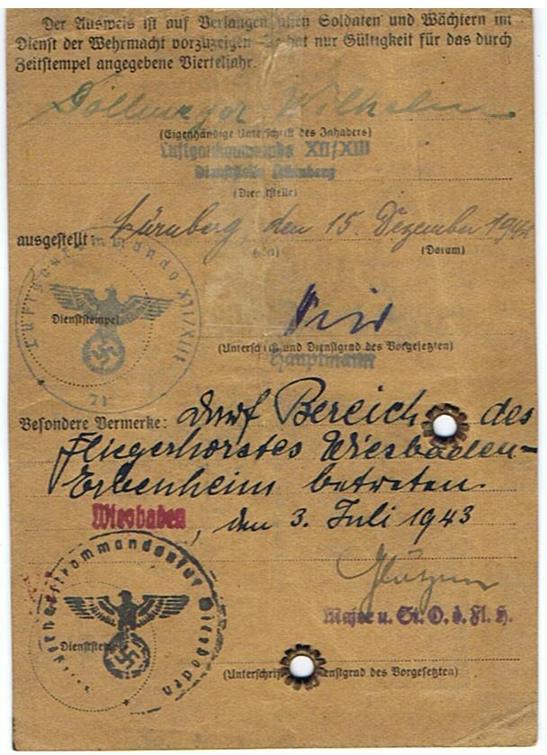 Wehrpass and service ID Lithographic printer Luftwaffe Nürnberg and Wiesbaden 1941-1945 - Image 2